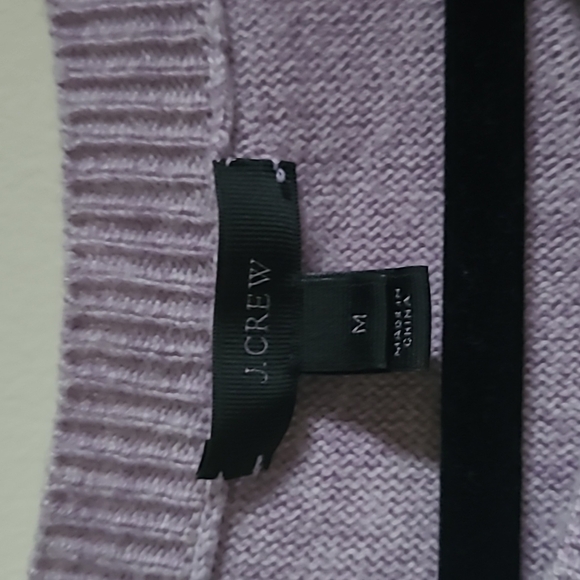 J. Crew Tie-Waist Boatneck Sweater Black Wool Blend Iight purple Size Medium - Picture 12 of 13